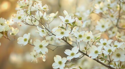 Obraz premium Dogwood tree with white blossoms