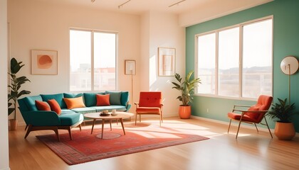 Fototapeta premium Photo interior modern design room 3d illustration