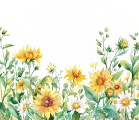 Fototapeta premium The watercolor painting is titled Spring, Summer Garden. It is suitable for invitations, cards, weddings, birthdays, etc. It is blank for you to add your own text.