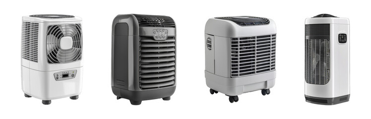 Collection of room air cooler, modern room air cooler set for cooling effect, cut out png on...