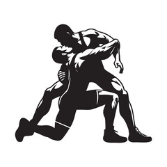 Wrestling Silhouette Vector Pack for Creative Projects.