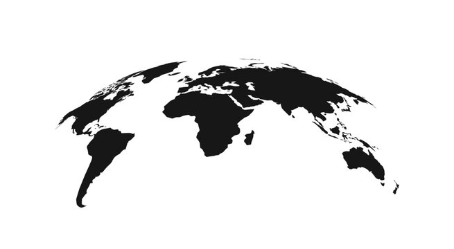 World map vector silhouette set. Earth flat continents illustration.