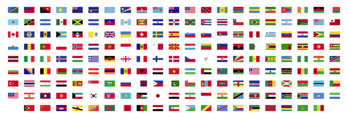 Countries flag big collection. Flags of every country vector set.