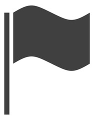 Waving flag on wind symbol. Simple black icon