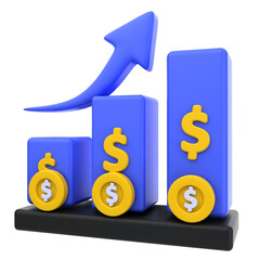 3D Rendering of Financial Growth Icon