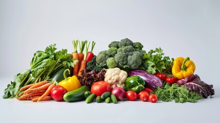 Sustainable agriculture featuring a variety of farm-to-table produce on a clean background
