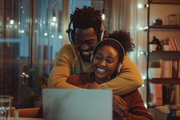 A Couple Enjoying a Movie Night Together