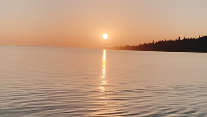 sunset over the river