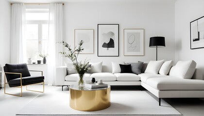 Photo interior modern design room 3d illustration