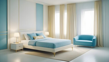 Photo interior modern design room 3d illustration