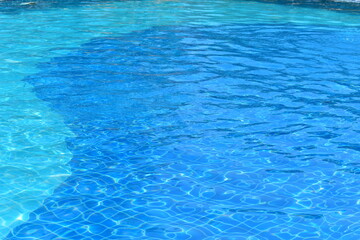 surface of blue swimming pool, freshness water background