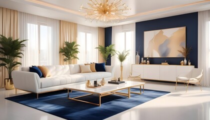Photo interior modern design room 3d illustration