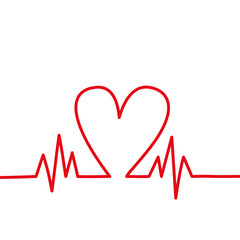 Heart beat. Cardiogram. Cardiac cycle. Medical icon. Cardiac cycle flat icon. Sign Cardiogram. illustration.