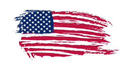 USA flag vector grunge illustration. American national symbol.
