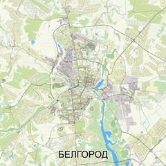Belgorod, Russia map poster art