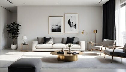 Photo interior modern design room 3d illustration
