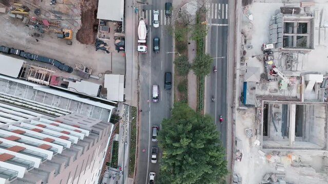 Imagens a&eacute;reas de um engarrafamento no Sumar&eacute;, zona oeste de S&atilde;o Paulo
