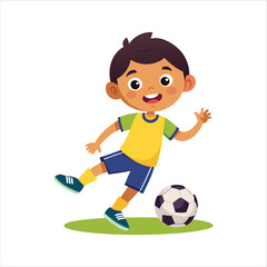 kid-plays-with-soccer-ball-vector