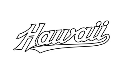 Vector Hawaii text typography design for tshirt hoodie baseball cap jacket and other uses vector	
