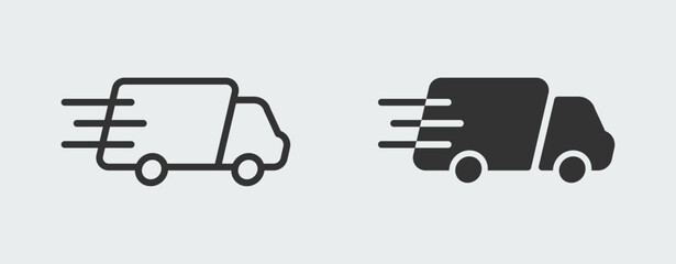 Fast delivery truck. Fast shipping. Easy editable vector design. © SANALRENK