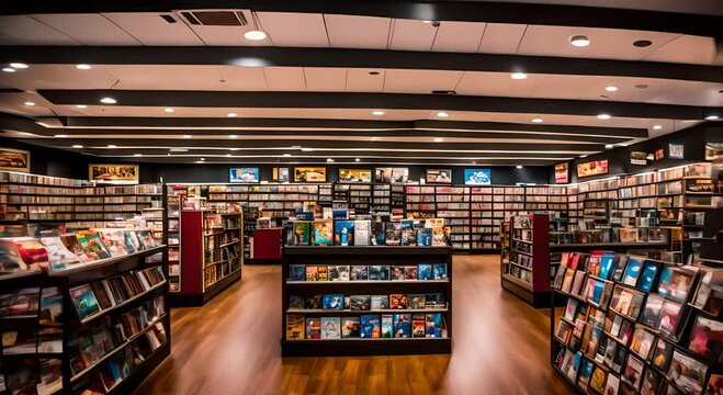Interior of a comic book store.