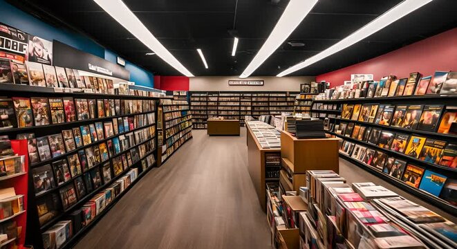 Interior of a comic book store.