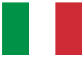 Italian Flag flat vector illustration.