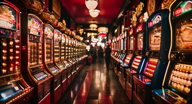 Japanese pachinko shop.