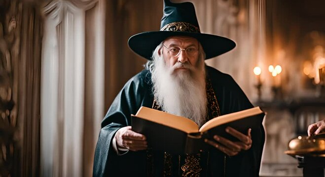 Wizard gentleman with beard.