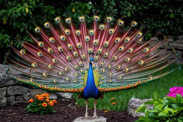 Obraz premium A colorful peacock