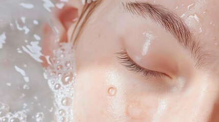 Fototapeta premium effect of hyaluronic acid on the skin of the face. Dryness, peeling and microcracks, Anti wrinkle prevention skin care