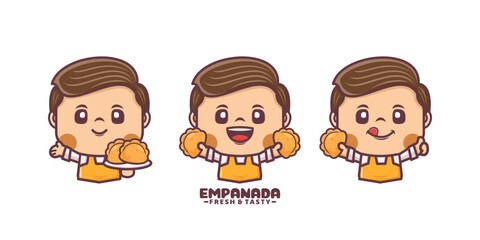 cute cartoon mascot design with empanada