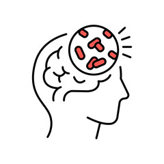 Meningitis line black icon. Sign for web page, mobile app,