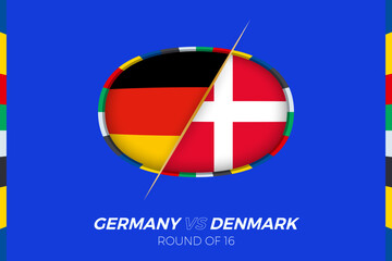 Fototapeta premium Germany vs Denmark football match icon