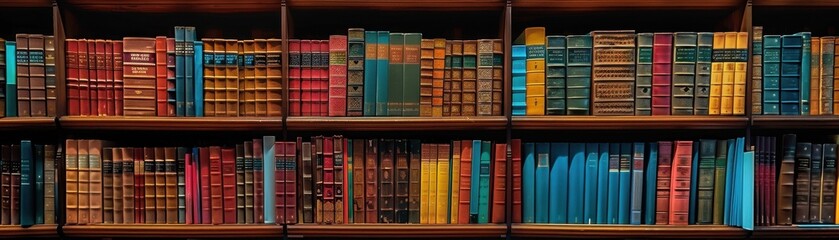 Fototapeta premium Bookshelves in a library 