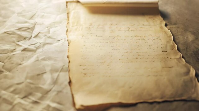 Aged parchment with faded handwriting on crumpled background