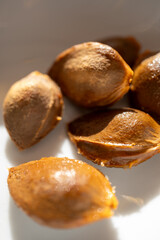 peach pit in close-up