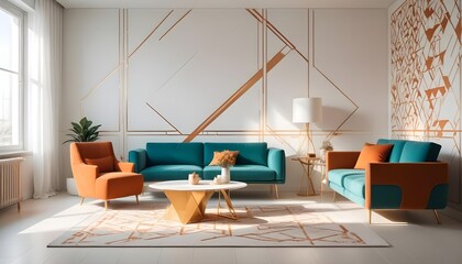 Photo interior modern design room 3d illustration