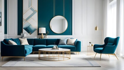 Photo interior modern design room 3d illustration