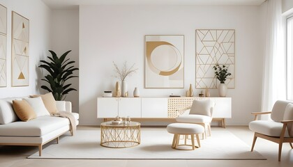 Photo interior modern design room 3d illustration