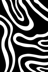 Hand drawn abstract doodle art with white patches of color flow isolated on black background - vector illustration