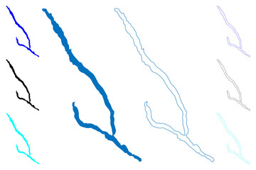 Lake Takla (Canada, North America) map vector illustration, scribble sketch map