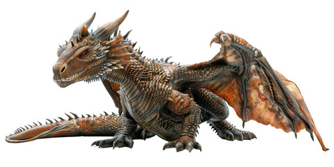 Fototapeta premium Dragon isolated on transparent or white background 