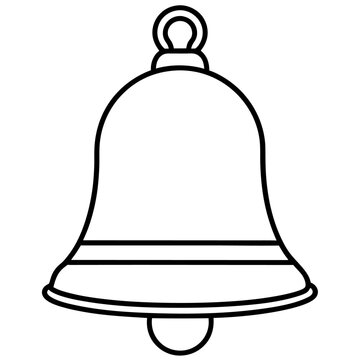 recommend clip art: gold bell outline coloring book page line art illustration digital drawing