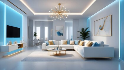 Photo interior modern design room 3d illustration