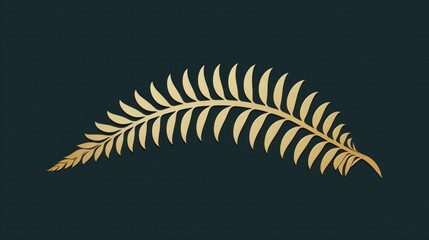 Obraz premium A stylized illustration of a fern frond in the bold, graphic style of Art Deco, capturing the elegance and geometric forms of the era.