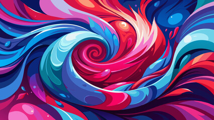 Obraz premium red and blue hues in an abstract composition of flowing art.