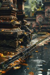 Water Fountain with Leaves