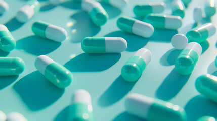 Green and White Pills on Green Background, A Modern Take on Pharmaceutical Design Trends