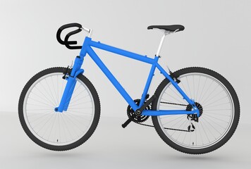 Blue Road Bike Isolated. Speed Racing Bicycle.